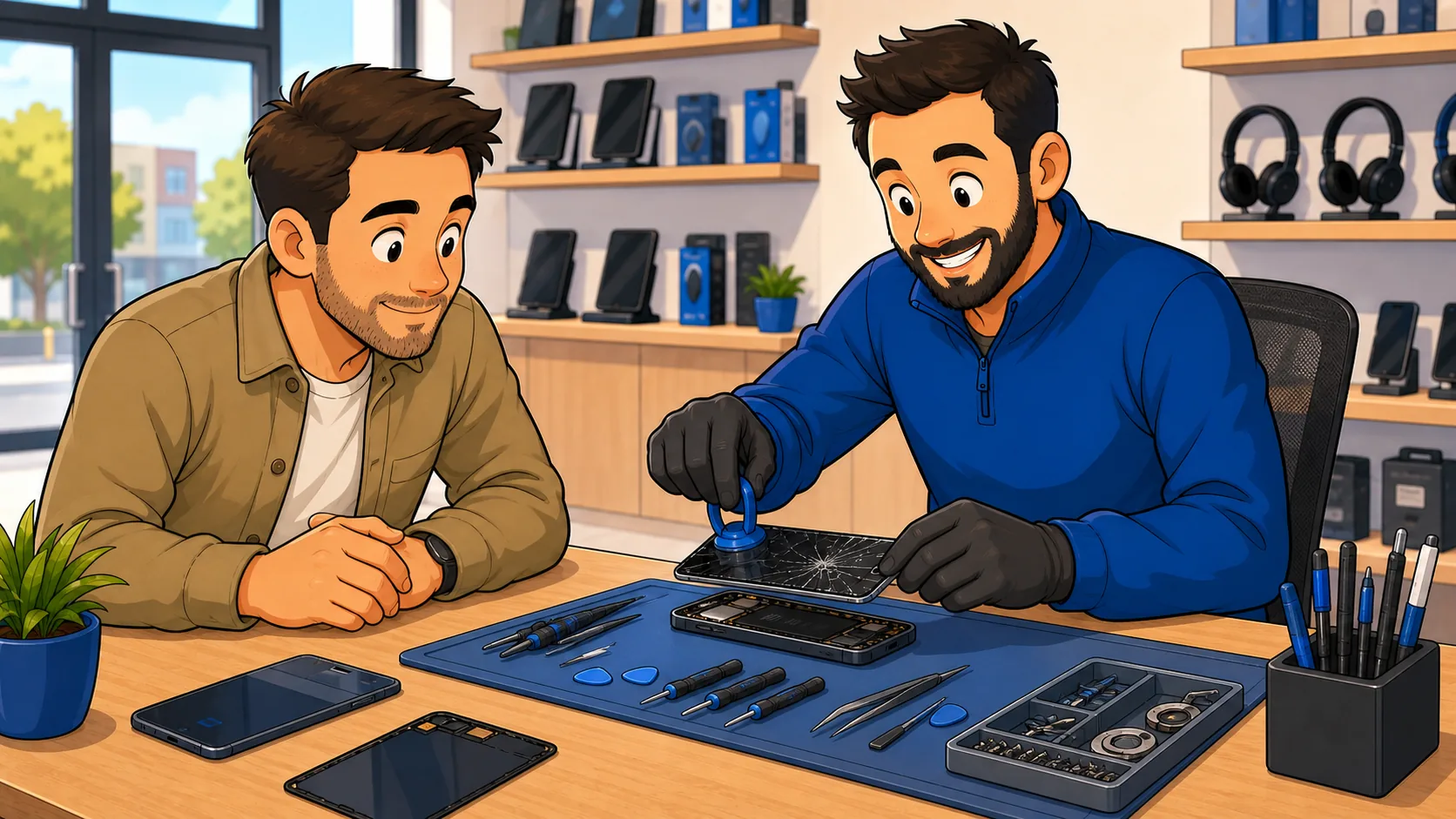 Illustratie: Smartphones en tablets